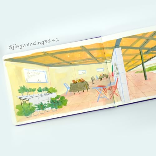CuppaClip Watercolor Paper Cotton Hot-Pressed with Inner Pocket Watercolor Sketchbook Journal As Travel Notebook 300 GSM 140 LB (Blue, 11.81x8.26in) - color: Blue, size: 11.7×8.3in
