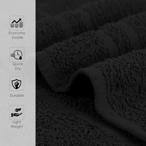 Salon Towels – 50 Pack Black Hand Towels 100% Cotton Spa Towel – 16x27 inches Highly Absorbable Facial, Gym, Hair, Face, Bulk Small Towels (Not Bleach Proof) - color: Black, size: HAND TOWEL PACK OF 50 16X27
