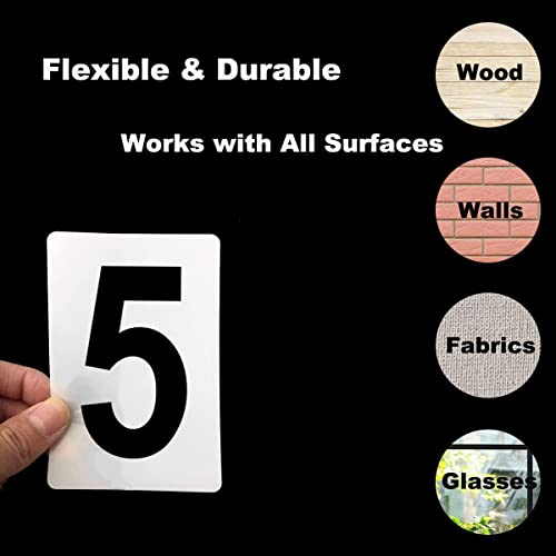 2.5 Inch Large Number Stencils for Painting - 11 Pack Number Stencil Templates for Curb Address, Cakes, Cookies, Mailboxes and Crafts, Reusable House Numbers Stencils for Wood Signs & Cement Wall Art - size: 2.5 Inch