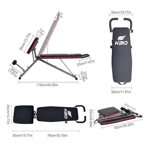 Adjustable Exercise Chair for Home Gym – Foldable Back Extension Bench for Core, Hip & Lower Back Workout – Multi-Functional Hyperextension Bench for Full-Body Exercise(with Illustrated Training Action Guide)