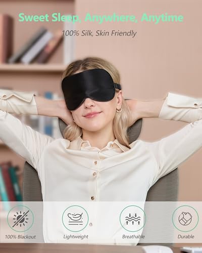 BeeVines Silk Sleep Masks & Travel Neck Pillow