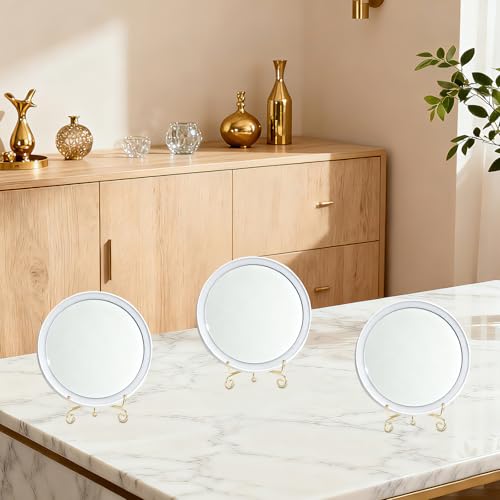 3pcs Plate Holder Easel Display Stand, 4.17x2.56in/10.6x6.5cm Metal Displaying Stand Table Decorative Easel for Tabletop Picture Frames Photos Wedding Cards Sign Posters Cavas Decorative(Gold )