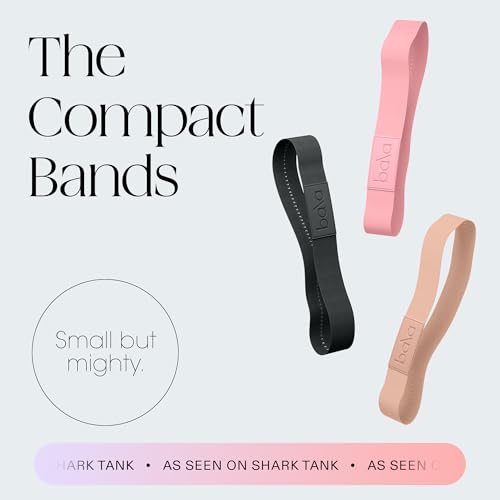 Bala Bands Resistance Bands, Non-Slip Fabric Exercise Bands - color: BLUSH, CHARCOAL, SAND, size: Compact Bands (Set of 3)