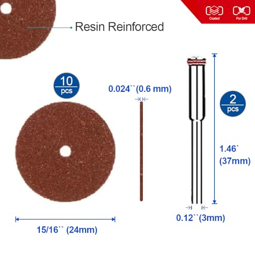 Cutting Wheel Set Compatible with Rotary Tool with 1/8" Shank, 545 Diamond Cut-Off Wheel 20 pcs, HSS Saw Blade 6pcs, Fiberglass Cutting Wheel 10pcs, Resin Cutting Discs 10pcs,1 Screwdriver,1 Collet