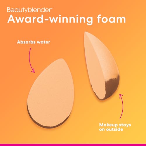 Beautyblender Beam Makeup Sponge, Streak-Free Finish, Vegan | Super-soft blending foam for foundations, powders & creams, reusable & washable, vegan & cruelty-free, made in USA - color: Beam