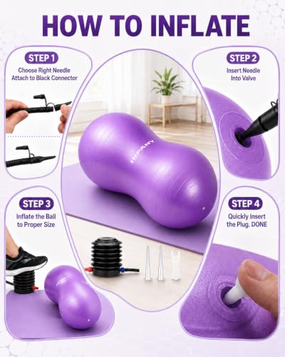 INPANY Peanut Exercise Ball for Labor, Physical Therapy & Fitness - color: Purple