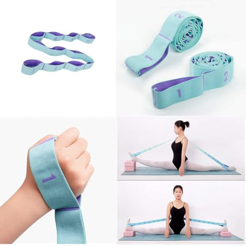Stretch Straps, Yoga Elastic Stretching Strap with Adjustable 11 Loops | Fitness Leg Stretch Band, Flexibility Trainer Equipment, Resistance Stretch Assist Belt, for Physical Therapy, Pilates Ballet