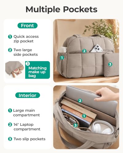 BAGSMART 여성용 소형 체육관 가방, 여행용 더플 백 2세트, 낙타, 패션 - color: 낙타