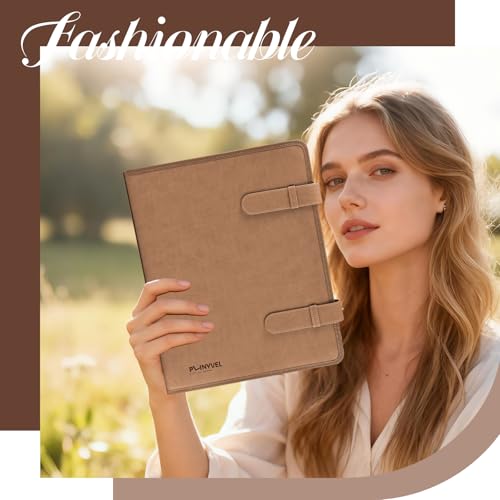 Plinyvel Brown Leather Sketchbook Cover 9x12, Travel Drawing Portfolio | Portable sketch kit organizer, pencil holder, Fits 9x12 Sketch Book, Spiral Pad, Compact artist storage case - color: Brown, size: Large-9x12