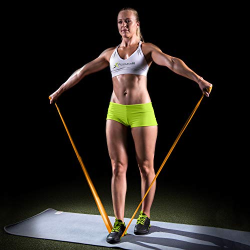 ProsourceFit Therapy Flat Resistance Bands Set of 3 (6’ each-Extra Long) for Stretching, Pilates and Rehabilitation with Door Anchor