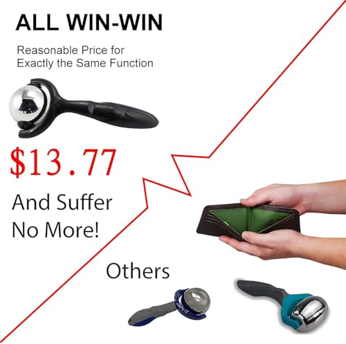 Vinyl Quote Me Roller Massage Ball - Ergonomic Handle Cold Warm Compression Temperature Keeper Stainless Steel Muscle Pain Relief Body Neck Shoulder Back Leg Calf Therapy Ice Heat Stick