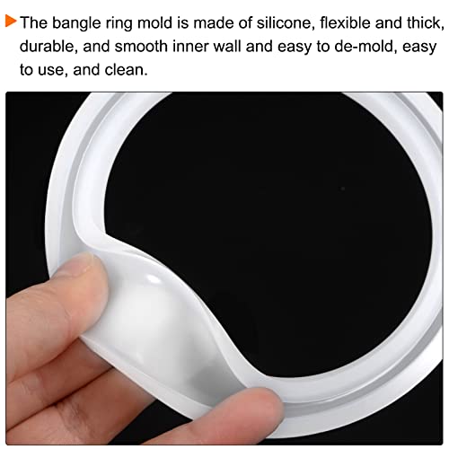 HARFINGTON Bracelet Mold Bangle Ring Mold Silicone Round Epoxy 95mm Wristlet Keychains Mold for DIY Resin Bangle Bracelet Car Key Chain Jewelry Making - size: 90mmx115mm