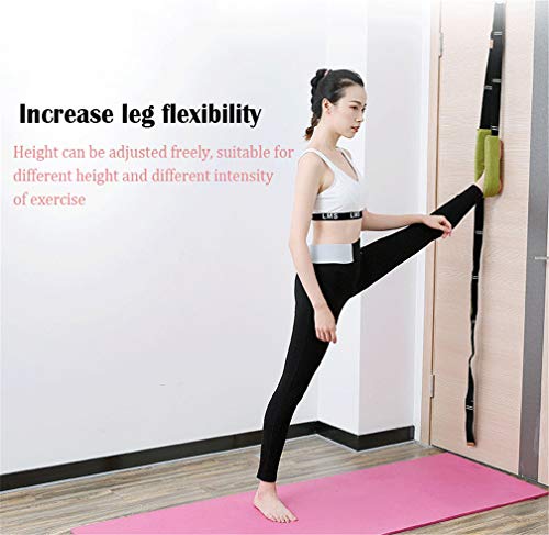 Yoga Fitness Stretching Strap, Door Flexibility Stretching Strap, Improve Leg Waist Back Flexibility Back Bend Assist Trainer, for Rehab Pilates Ballet Dance Cheerleading Splits Gymnastics - color: blue