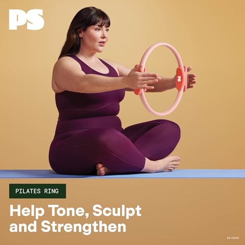 POPSUGAR Pilates Ring (15" Rose Pink/Berry, 1 lb), Dual-Grip Magic Circle Fitness Ring for Added Resistance, Tone, Sculpt & Strengthen Muscles, Pilates Ring Circle for Stretching & Home Gym Exercise - color: Rose Pink/Coral