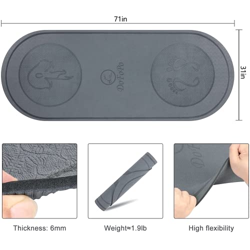 Jump Rope Mat 71"/63"x24" Larger Non-Slip Indoor Outdoor Exercise Fitness Mat, High-Density Workout Shock Absorption for Home Gym Flooring Concrete Jumping Rope - color: 71"x31"Grey