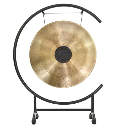 16" Chinese Gongs on High C Stand - Includes Gong, Mallet & Gong Stand/Easy to Assemble Metal Stand/Great for Small Spaces - size: 16" Chocolate Drop Gong