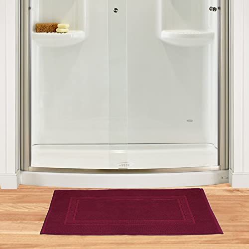 GLAMBURG Premium Cotton 20x32 inch 2-Pack Bath Mats - 100% Ringspun Cotton - Luxury Hotel & Spa Quality - 800 GSM - Durable Soft Highly Absorbent - Machine Washable - Burgundy - color: Burgundy