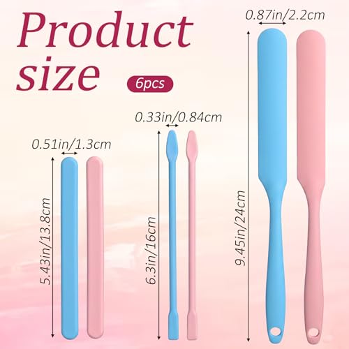 JJUNW 6PCS Epoxy Stir Sticks, Silicone Wax Sticks, Non-Stick Wax Spatulas | Reusable Multipurpose Silicone Stir Sticks for Epoxy Facial Mask Hair Removal Stirring Rods Paint Mixing Tools