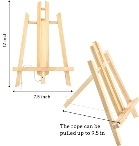 Qatalitic Set of 20 Wooden Easel, 12 Inches Display Easel Stand, H Frame Tabletop Stand for Painting Canvases, Art & Crafts, Business Card Display and Photo Sign Holder