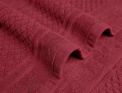 Avalon Towels Red Bath Mat - 100% Cotton Set of 2 Absorbent Bathmat - Bathroom Mats Quick Dry Bath Mats for Bathrooms (22x34 Inches) - color: Red, size: Pack of 2