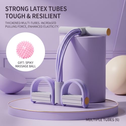 6-Tube Elastic Yoga Pedal Puller Resistance Band - color: Purple