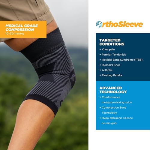 OrthoSleeve Compression Knee Brace, Knee Sleeve for ACL, MCL, Injury Recovery, Meniscus Tear, Pain, Aching Knees, Patellar Tendonitis & Arthritis Pain - color: Tan, size: 2X-Large