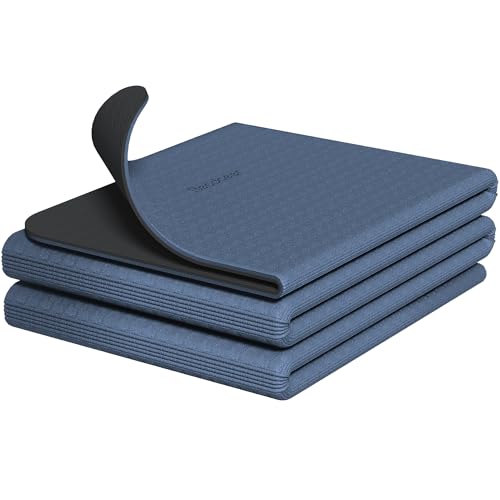 Readaeer Double Color Yoga Mat - 72"x24"x0.24" (6mm),Non-Slip TPE Exercise Mat - color: Blue & Black