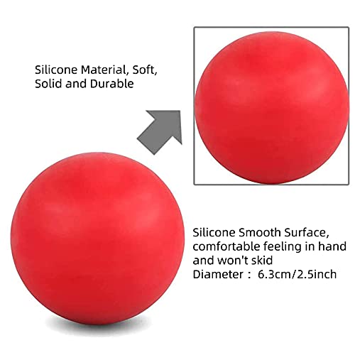 WOVTE Massage Lacrosse Ball for Sore Muscles, Shoulders, Neck, Back, Foot, Body, Deep Tissue, Trigger Point, Muscle Knots, Yoga and Myofascial Release (Red) - color: Red
