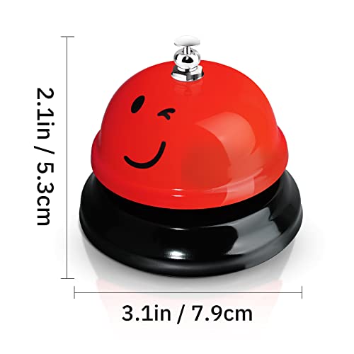 Tudomro 6 Pcs Call Service Dinner Bell for Desk Classroom Metal Smile Face Bell 3 Inch Diameter Anti Rust for Hotel Restaurant Office School Kitchen Bar(Plain Color) - color: Plain Color