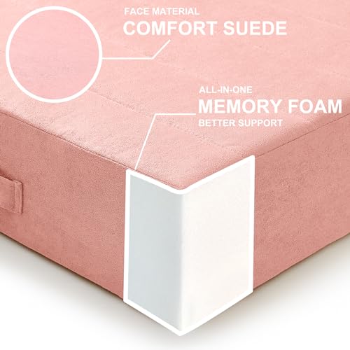 JKMAX Floor Pillow - PinkJKMAX 22 inches Floor Pillow for Adults - Large Meditation Cushion with Thick Foam - Premium Outdoor Square Floor Cushion Seat - Yoga Pillow for Sitting On Floor - Pink - color: Pink, size: 1 Count