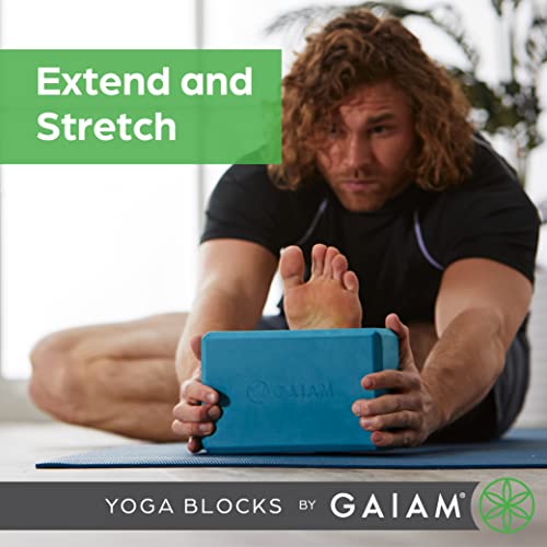 Gaiam Yoga Block - Supportive Latex-Free Eva Foam - Soft Non-Slip Surface with Beveled Edges for Yoga, Pilates, Meditation - color: Indigo Ink, style: 1 Block