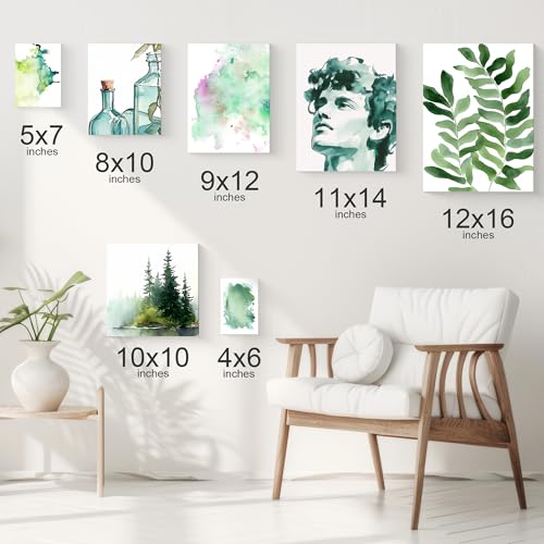 PHOENIX Watercolor Canvas Boards for Painting - 5x7 Inch/12 Pack, 100% Cotton Water Color Small Canvas Panels, 8 Oz. / 260g White Blank Medium Texture Flat Canvases for Water Based Paints - size: 5"x7"/ 12 Pack, style: Canvas Panel