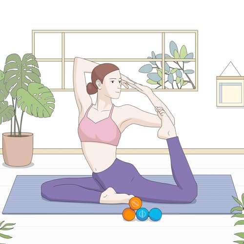 Peanut Massage Ball, Double Lacrosse Ball for Myofascial Release, Trigger Point Therapy, Muscle Relief, Acupoint Massage, Alleviating Neck, Shoulder, Back, Legs, or Muscle Tension - Orange
