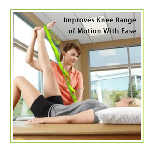 Yoga Strap Stretching Strap 10 Loops Non-Elastic Exercise Strap for Pilates, Dance Exercise Training Multi-Loop Stretching Band - color: Green