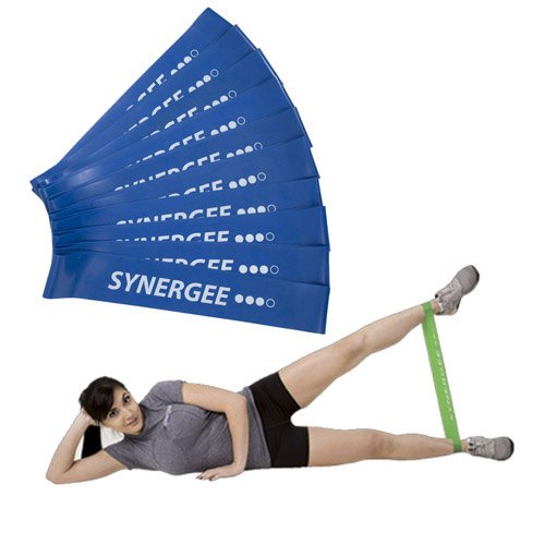 Synergee Mini Loop Bands – Resistance Bands for Home or Gym - color: d) Blue 10 Pack