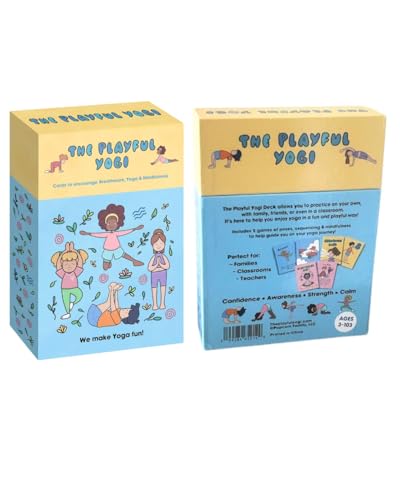 Kids Yoga Card Deck - 55 Large Format Cards for Movement, Mindfulness & Breathing - Perfect for Teachers, Therapists, Families & More - Includes 5 Yoga Games to Play Solo or in a Group - Ages 3-103