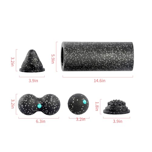 5-in-1 Foam Roller Set for Muscle Recovery – Includes Yoga Roller, Massage Ball, Peanut Ball, Cone, and Acupressure Disc – for Back, Legs, and Full Body Relief