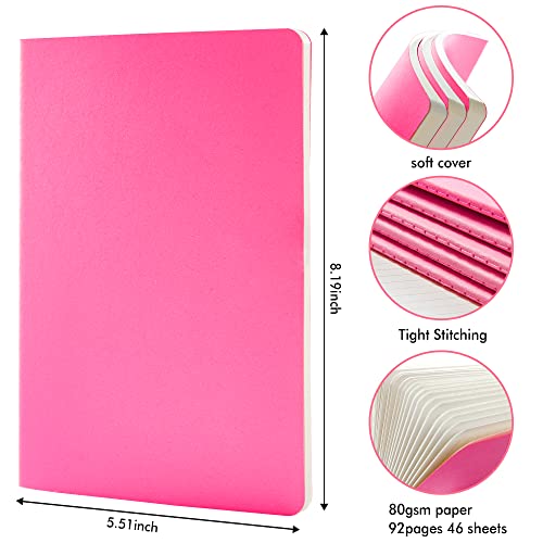 36 Pack Soft Cover Journal Bulk, Feela Lined Blank Travel Journal for Women Men Writing, Notebooks College Ruled for Work, Note Taking Notebook School Business Supplies, 8.2” x 5.5”, A5, Berry - color: 36 Berry