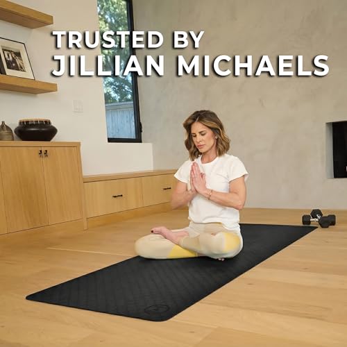 Tatago Hot Yoga Mat Non Slip-Professional Grade Natural Rubber Yoga Mat, Pliates Mat, Stretching Mat or exercise mats for home workout. Nonslip for Hot and Sweaty Classes. Includes Yoga Strap for Carrying and Stretching too. - color: Black, size: 72 Inch