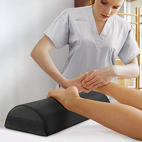 Saloniture Jumbo Half Round Massage Table Bolster Under-Knee Pillow Pad - 26 x 9 x 4.5 Inch - Black - color: Black