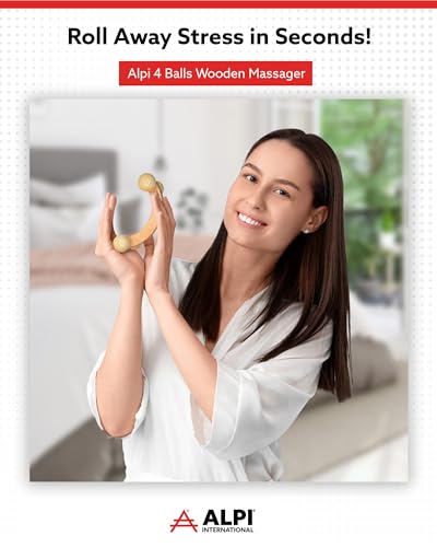 ALPI 4 Balls Wooden Muscle Roller Massager