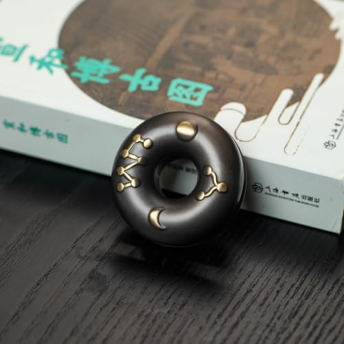 Mystic Ring Bell, Brass Finger Chime for Meditation and Sound Healing | Rotating steel beads offer two ways to play; compact brass finger chime includes a soft pouch for yoga and rituals.