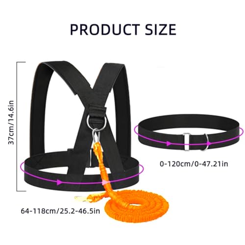 Resistance Explosive Training Set, Adjustable Shoulder Waist Belt | Speed Training Equipment Help to Improve Power, Strength, Agility Suit for Football Baseball Running Basketball 50lb - color: OR-9.8ft