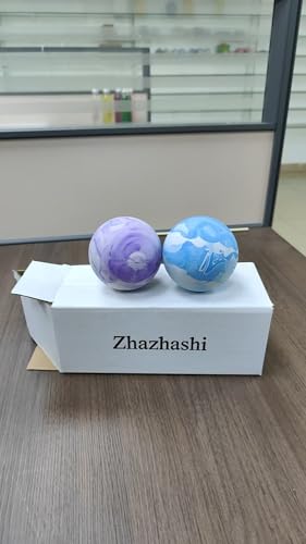Massage Lacrosse Balls 2 Pack, Rubber Trigger Point Therapy Balls for Deep Tissue Myofascial Release, Plantar Fasciitis & Muscle Soreness Relief, Portable Pain Relief Tool (Purple and Blue) - color: Purple and Blue