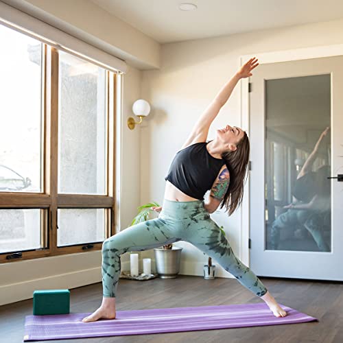 Hugger Mugger Nature Ultra Yoga Mat - Unique Variegated Design, Extra Cushion, Durable, Sticky and Grippy, Stable Non-Slip Surface, Lightweight - color: Purple Mountain