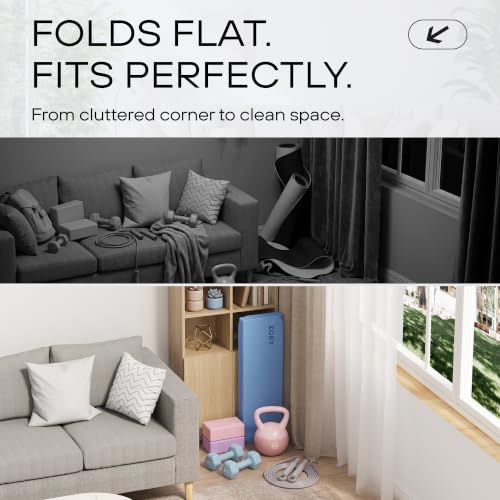 ZOEY 7-Fold Foldable Yoga & Exercise Mat, 74.8x31.5 Extra Wide 31.5 Inch XL Extra Large Lightweight Mat, Folding Pilates Stretching Mat, Anti-Slip Double Non Slip Noise Reducing Hot Yoga Mat, Odorless Non Toxic Eco TPE Workout Mat for Beginners Women Men,
