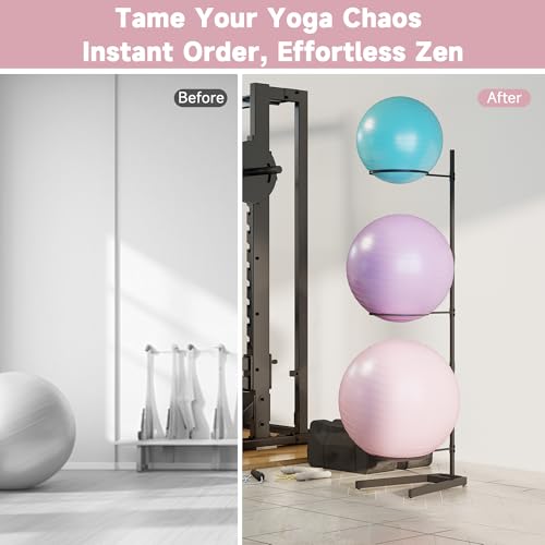Yoga Ball Holder 3 Tier Exercise Ball Storage Rack