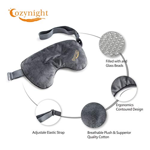 Cozynight Weighted Sleep Mask,3D Light Blocking Eye Mask, Gray | Eye Cover that Blocks Out Light to Help Relaxation and Night Sleep,Comfortable Blackout Sleeping Mask 0.8 lbs - color: Dark Gray