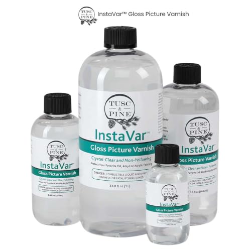 Tusc & Pine InstaVar™ Gloss Picture Varnish - Archival Quality Varnish for Oil, Alkyd, and Acrylic Artists - 8.4oz Bottle - 2 Pack - size: 8.4oz