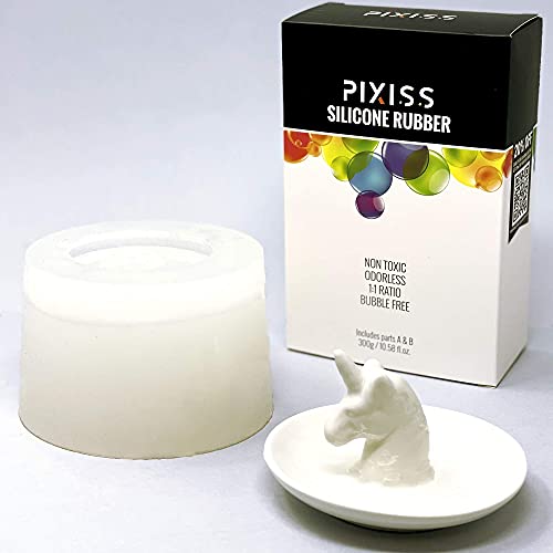 Pixiss Silicone Mold Making Kit Liquid Silicone Rubber Bubble Free Translucent Clear Mold Making Silicone-Mixing Ratio 1:1-Molding Silicone for Resin Molds,Silicone Molds DIY(21.16oz) - size: 0.6kg Kit